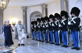Her Majesty, the Queen of the Kingdom of Denmark, Margrethe II extended a warm reception to Hon'ble Prime Minister Shri Narendra Modi Kind regards,